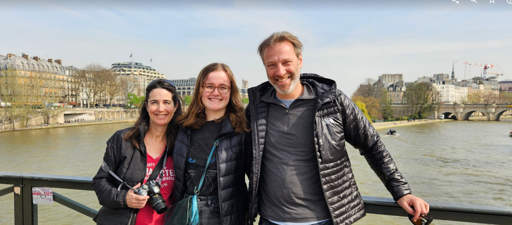 Student and family in France.